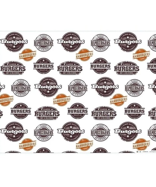Papel kraft antigrasa con diseño ""Burger"" - 1000 unidades Papel kraft antigrasa con diseño ""Burger"" - 1000 unidades