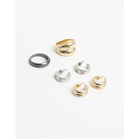 Bijouterie Set Biplating Combinacion Bicolor