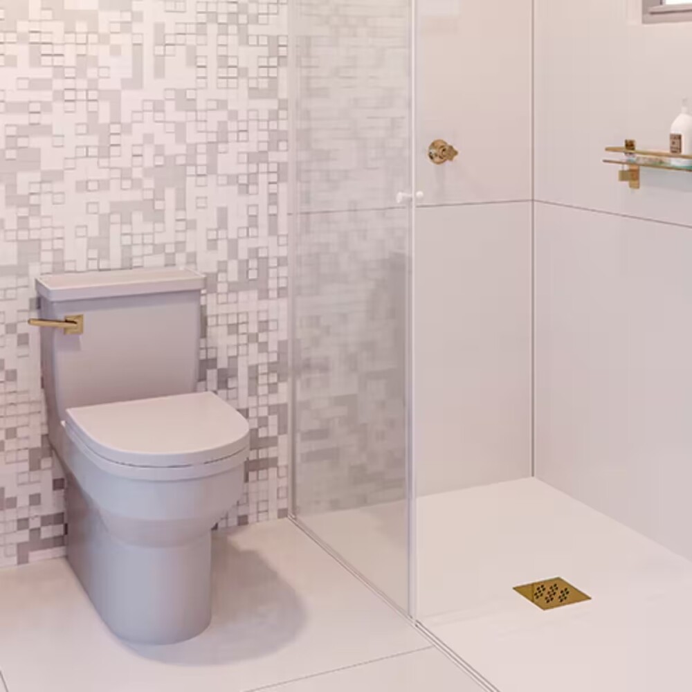 Receptáculo con rejilla y marco cuadrado dorado Elleve Receptáculo Con Rejilla Y Marco Cuadrado Dorado Elleve