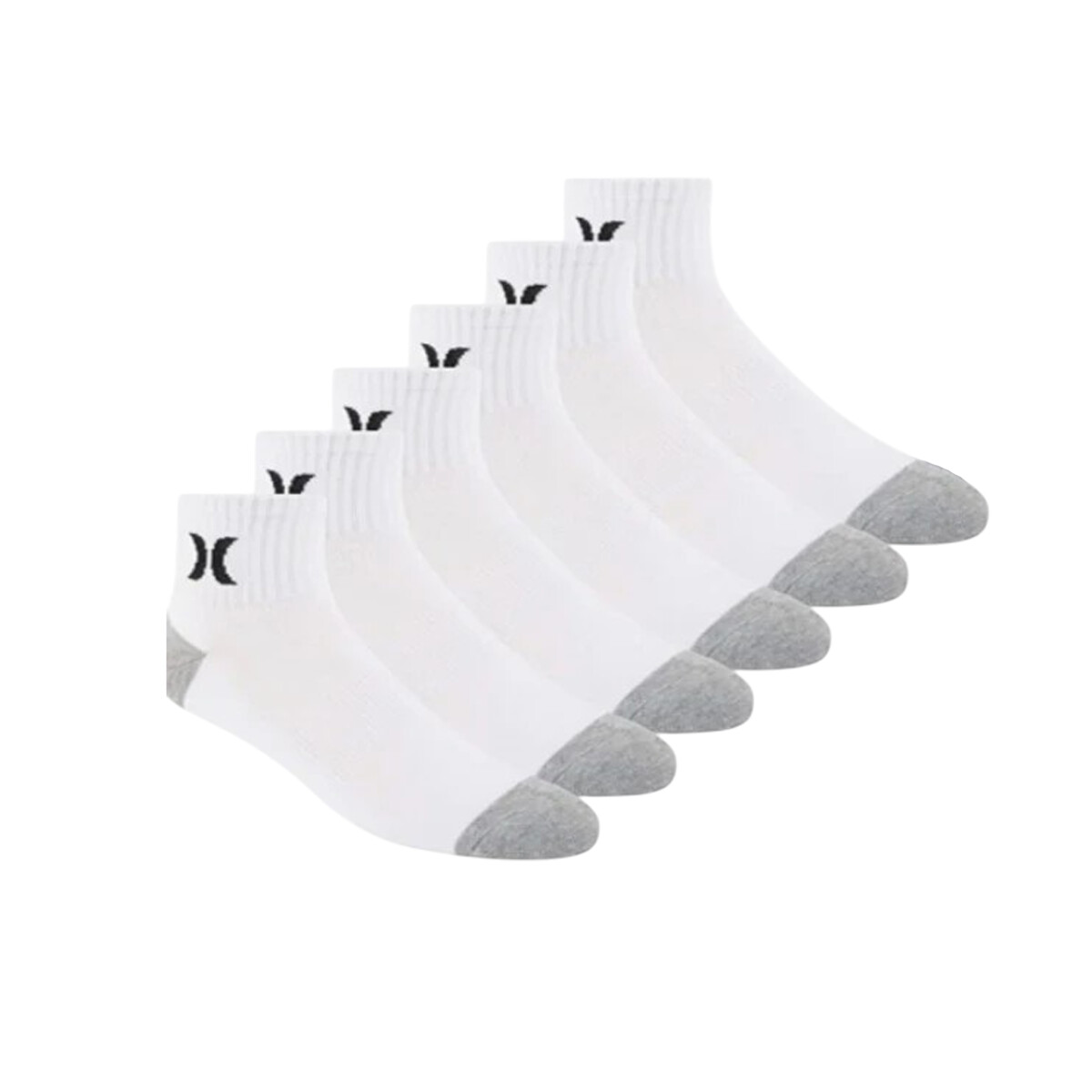 Medias Hombre Hurley 6PK - Black / White / Grey - White 
