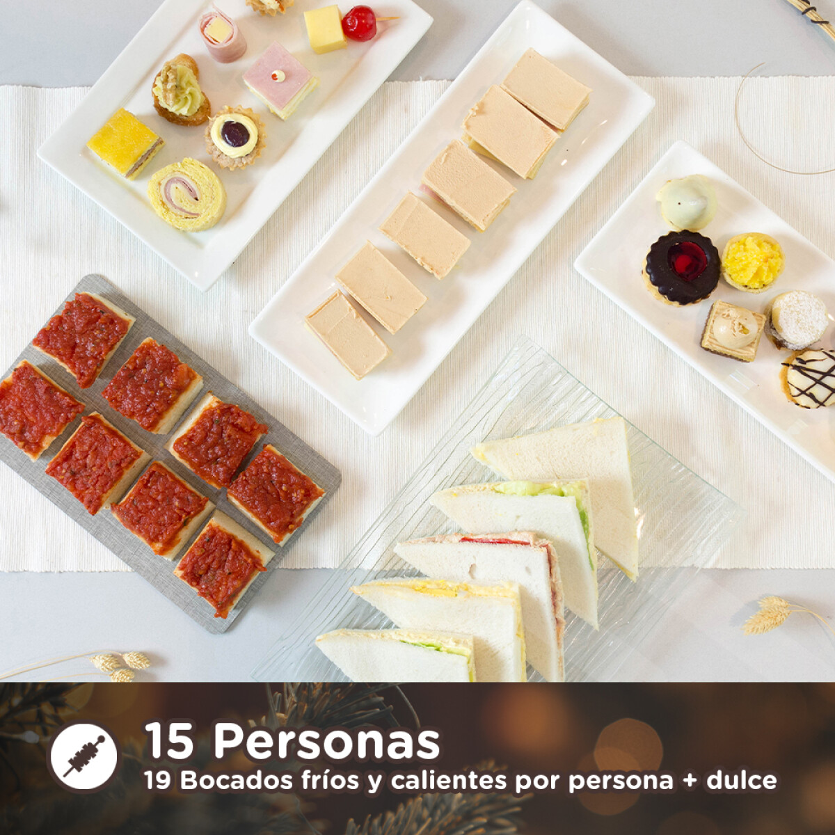 Lunch Fiestas 15 personas Premium - (Pizza) - 000 