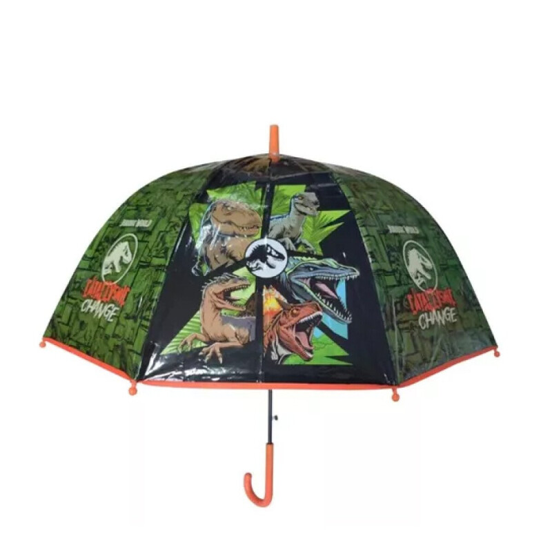 Paraguas Footy Jurassic World Verde - Negro - Anaranjado