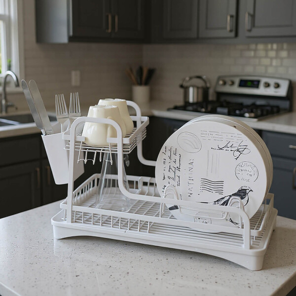 Escurridor Seca Platos Acero 2 Niveles Secador Con Bandeja Cocina Mesada Imback Color Blanco Escurridor Seca Platos Acero 2 Niveles Secador Con Bandeja Cocina Mesada Imback Color Blanco