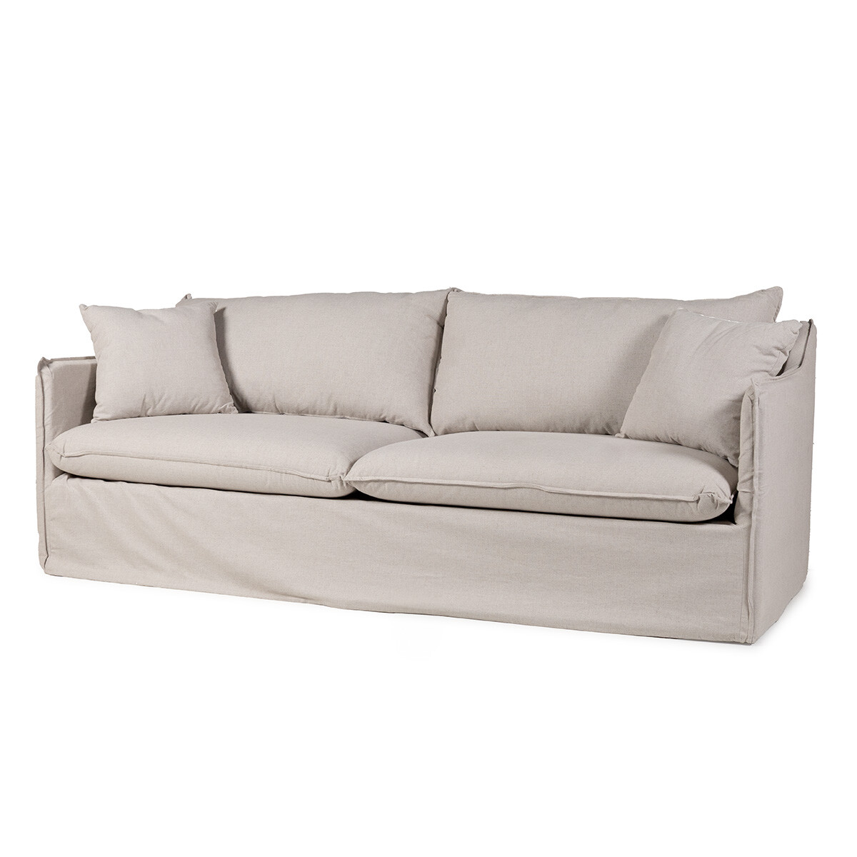 Sofá Snow con Funda - Tela Rústica - 3 cuerpos - 1475 (Greige) 
