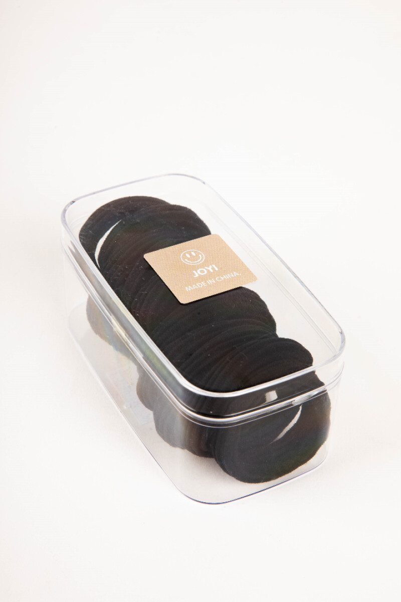 SET DE GOMITAS DE PELO NEGRAS 
