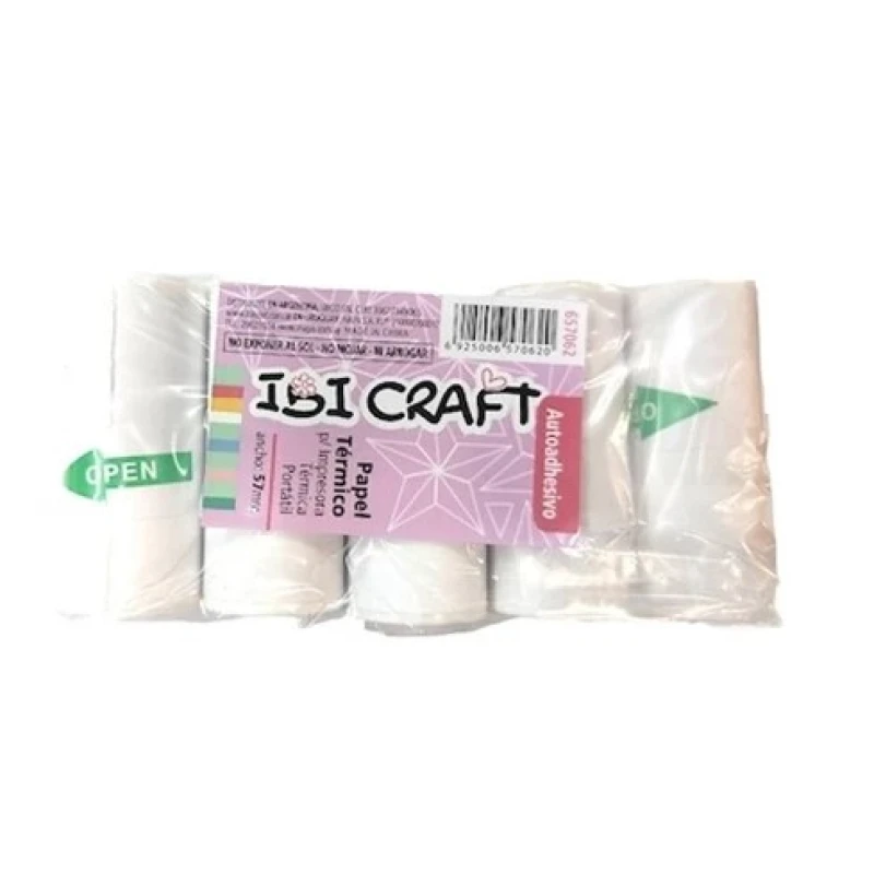 Rollos de papel térmico ibi craft set x 5 autoadhesivo Rollos De Papel Térmico Ibi Craft Set X 5 Autoadhesivo
