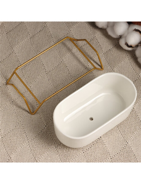 MACETA CERAMICA C/BASE 17x9x9CM BLANCO/DORADO MACETA CERAMICA C/BASE 17x9x9CM BLANCO/DORADO