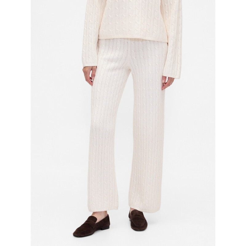 CASHSOFT CABLE PANT IVORY FROST