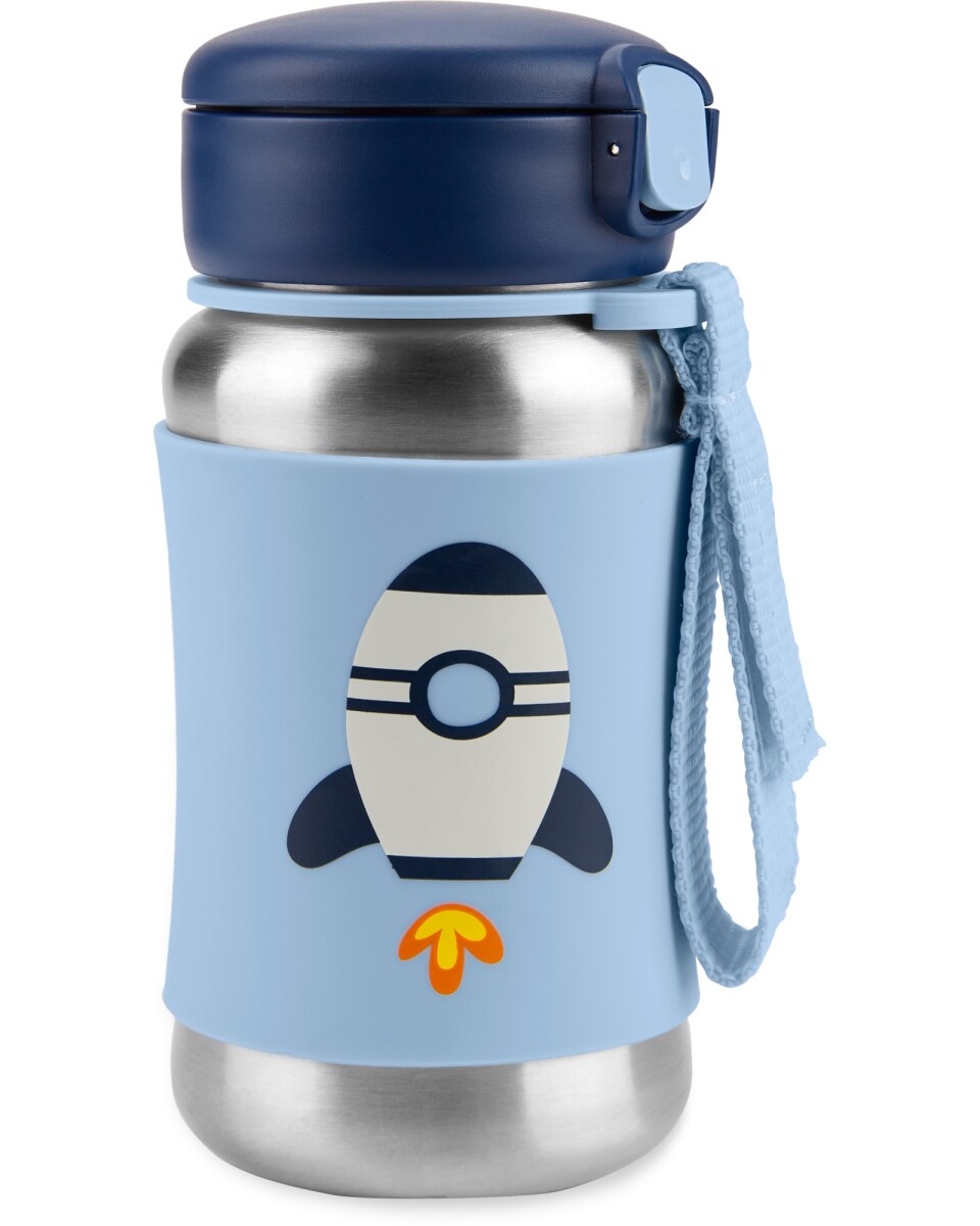Botella acero inoxidable con sorbito, diseño cohete 