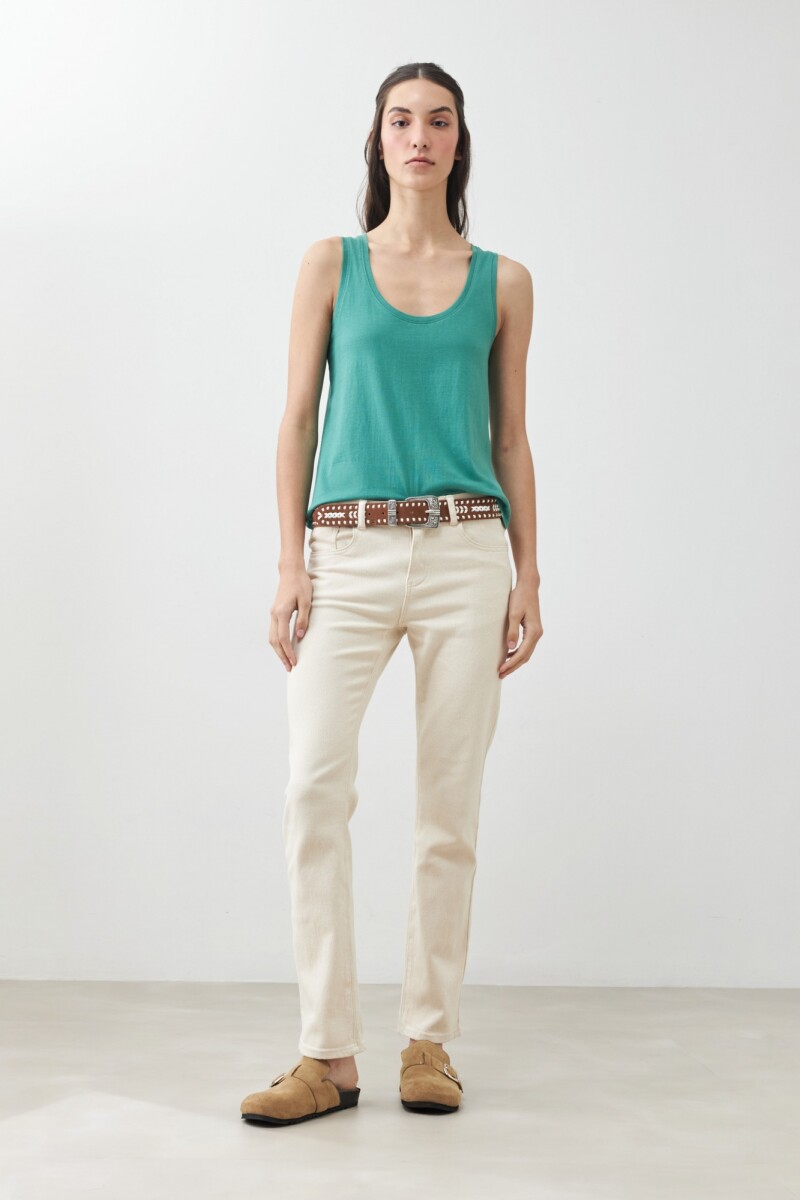 Musculosa escote a la base verde