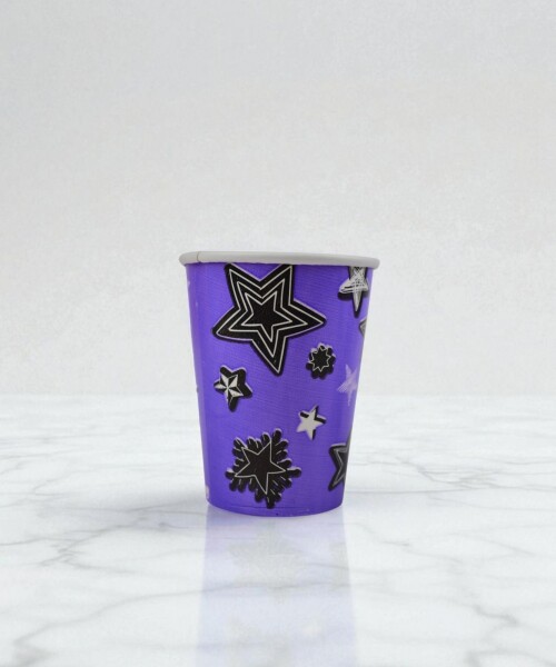 Vaso polipapel 8 oz VIOLETA STARS