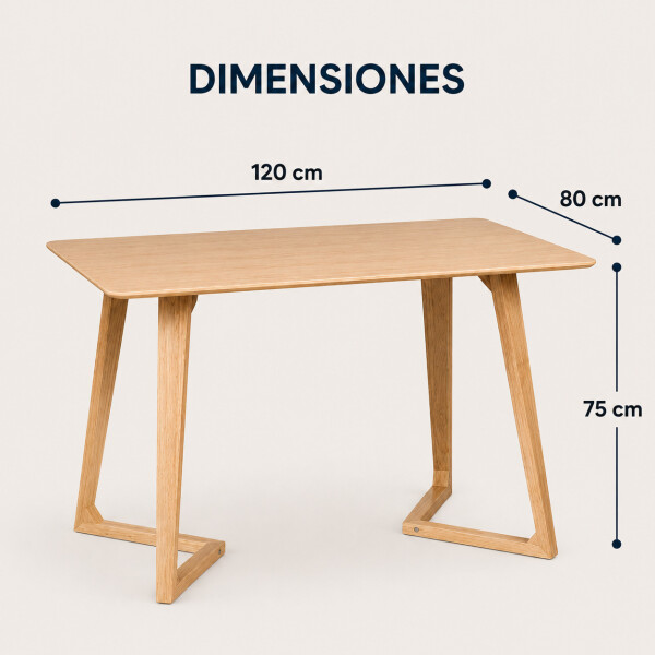 Mesa ComboHome Swift Rectangular 120 x 80 Calidad Premium Marrón 1