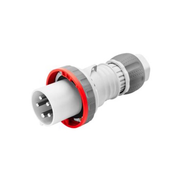 Ficha industrial 3P+T 63A 6HS 380V roja IP67 GG1052