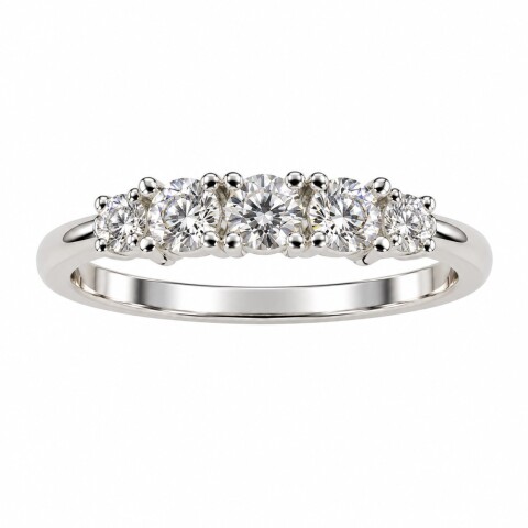 Anillo con zirconias en riel Anillo con zirconias en riel