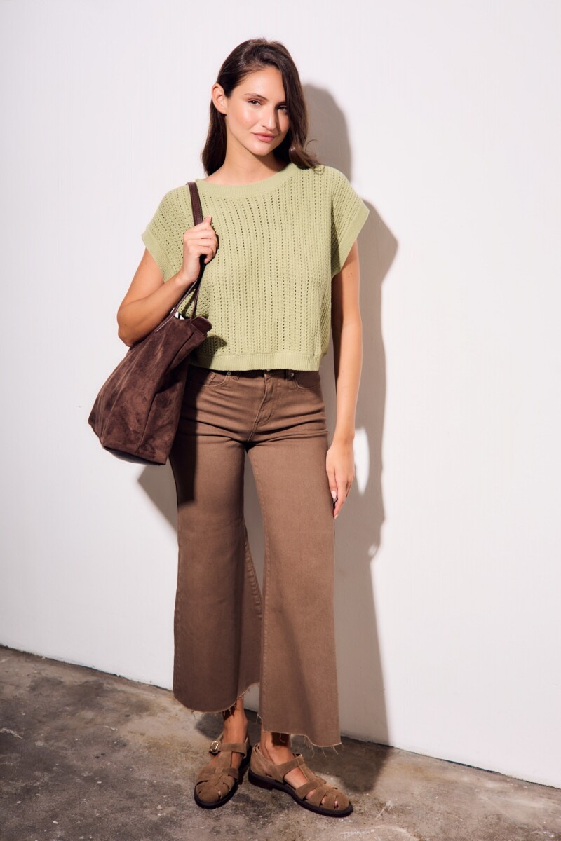 Chaleco Lurex Pistacho