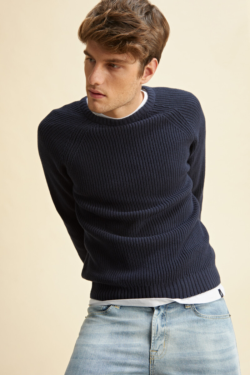 Sweater tejido - Azul marino 