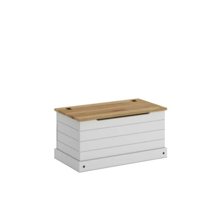 Baul Pie De Cama Linea Mexicana Madera Maciza Blanco