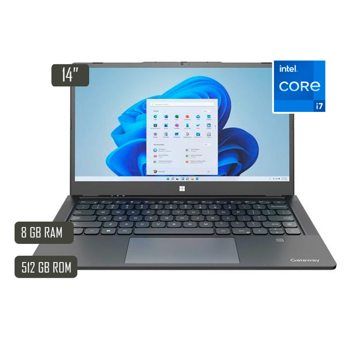 Notebook Gateway 14" Táctil Core I7 8GB 512GB Win11 - Unica 