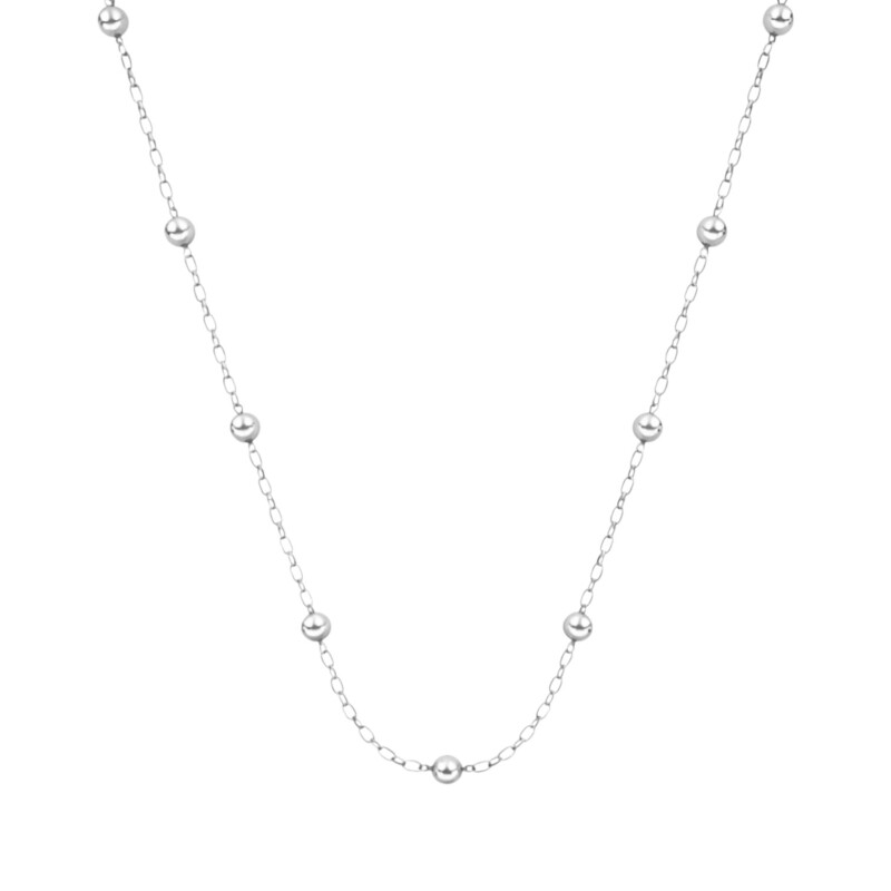 Cadena oval y bolitas - Plata 925 - Sin Piedra - CD3531 sinpiedra