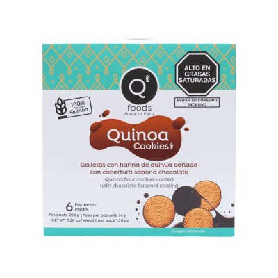 Cookies de quinoa con cobertura de chocolate Qfoods Cookies Quinoa Y Choco Qfoods