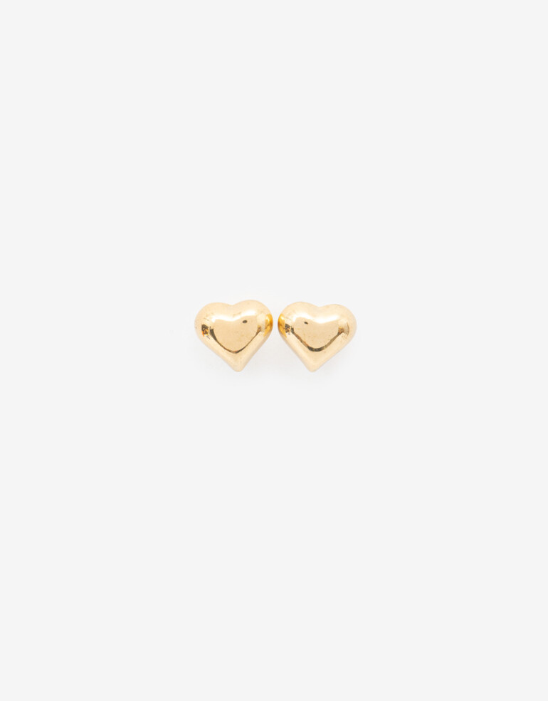 Aros Pasantes Metal Aros Pasantes De Acero Corazón - Dorado