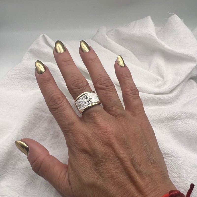 Anillo plata y oro Varón Anillo plata y oro Varón