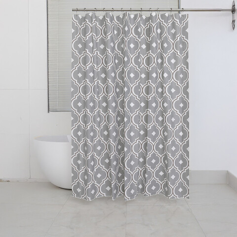 Cortina Baño Bukara con Argollas 180 x 180 cm 261 GEOMETRICO GRIS