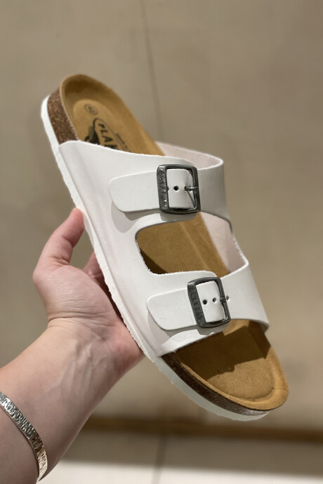 Sandalia dos hebillas Blanco