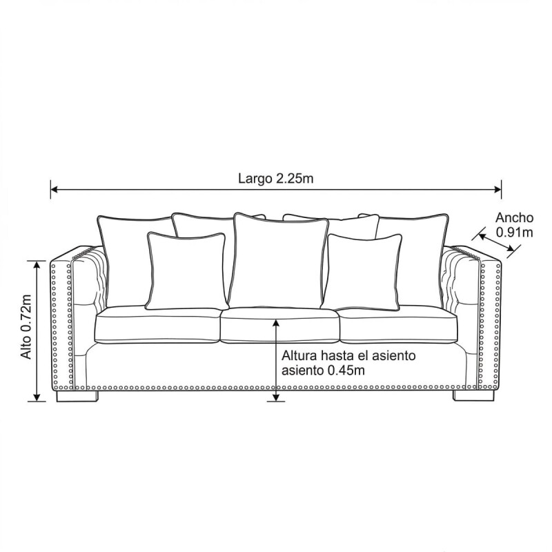 SOFA 3 PUESTOS MARIANA - CRUDO 305530 (CD) Unica