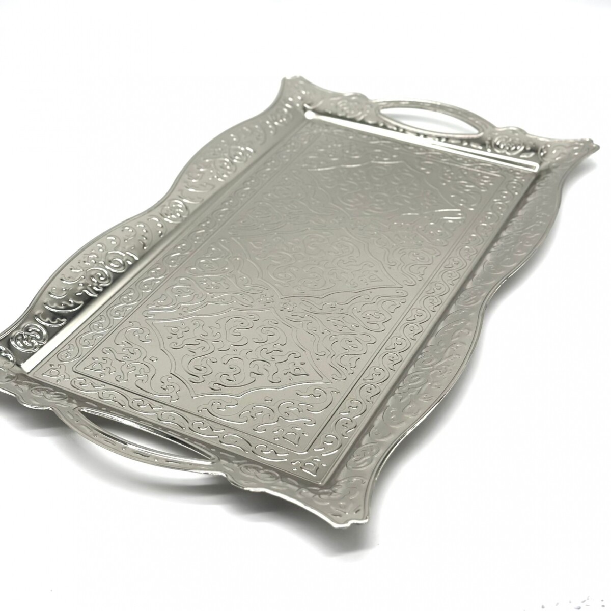 Bandeja rectangular metal T2 - Plateada 