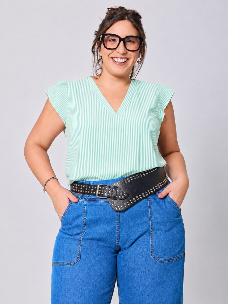 Blusa Beti Verde rayas