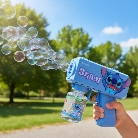 Burbujero Stitch Pistola con Luz y Sonido U