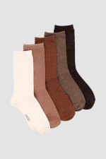 Packs de cinco medias lisas. de algodón. en varios colores s Estampado 1