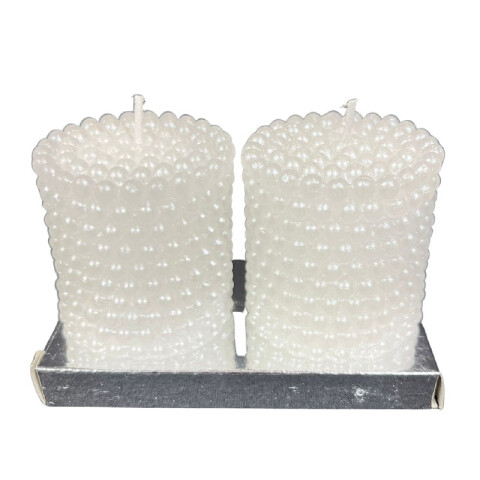 Set x2 Velones Blancos Perlas
