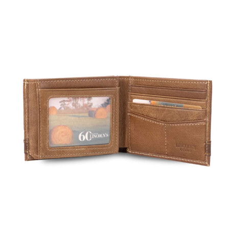 Billetera Cuero Hermes Tostado C/Ron