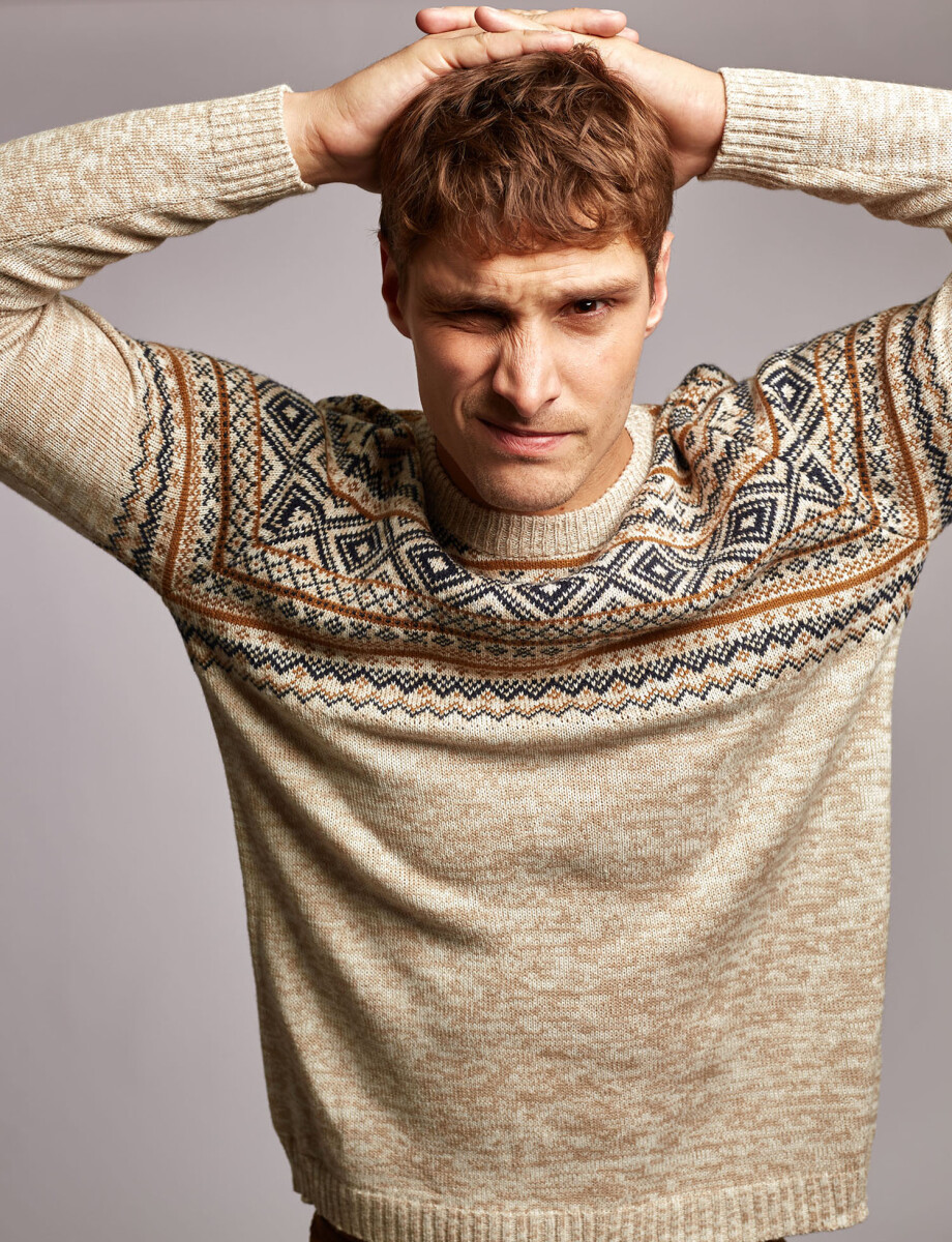 Sweater Jacquard beige