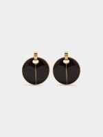 Pendientes Redondos Con Esmalte burdeos