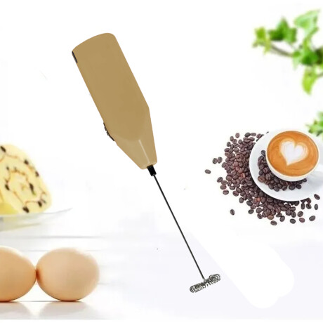 Batidor Espumador Multiuso Portátil Pilas AA Acero Inox Beige