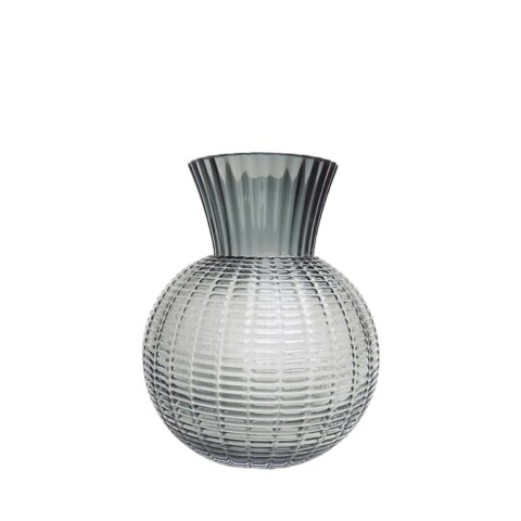 FLORERO VIDRIO 20x9x18CM BOLA HUMO FLORERO VIDRIO 20x9x18CM BOLA HUMO