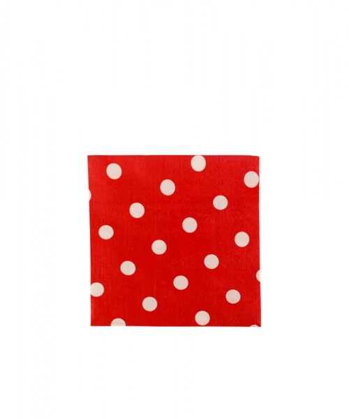Servilleta 16x16 cm. paquete x 20 ROJO LUNARES