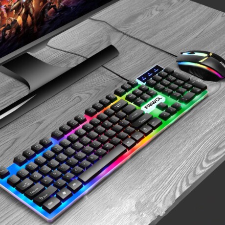 Teclado y Mouse Gamer con Luces de Colores Conexión USB 001