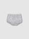 Pantalon Corto Con Estampado De Ramitas Blanco