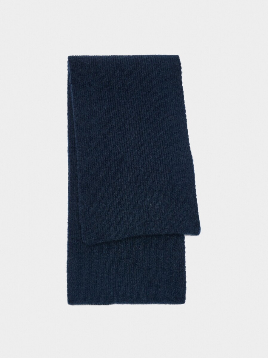 Bufanda Con Canalada Lisa - azul-marino 