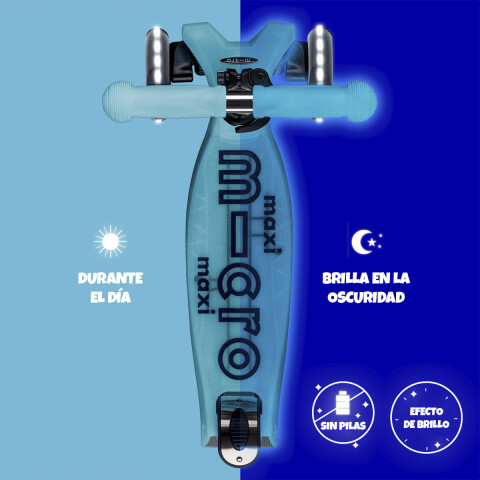 Monopatín Micro Maxi Glow LED Ajustable con 3 Ruedas AZUL