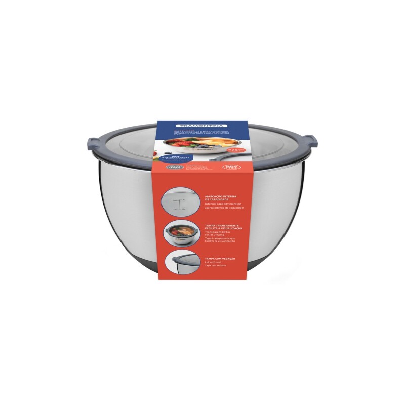 CONTENEDOR ACERO C/TAPA SILICONA 1.5LTS 61225/150 CONTENEDOR ACERO C/TAPA SILICONA 1.5LTS 61225/150