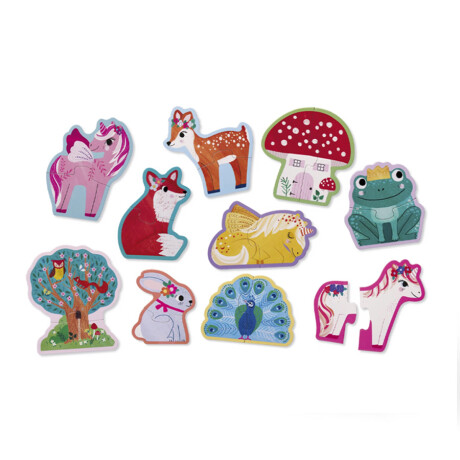 Set X10 Puzzles De 2 Piezas Principiante Universo Binario UNICORNIO