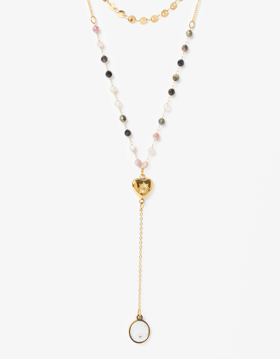 Collar De Acero Con Piedras 