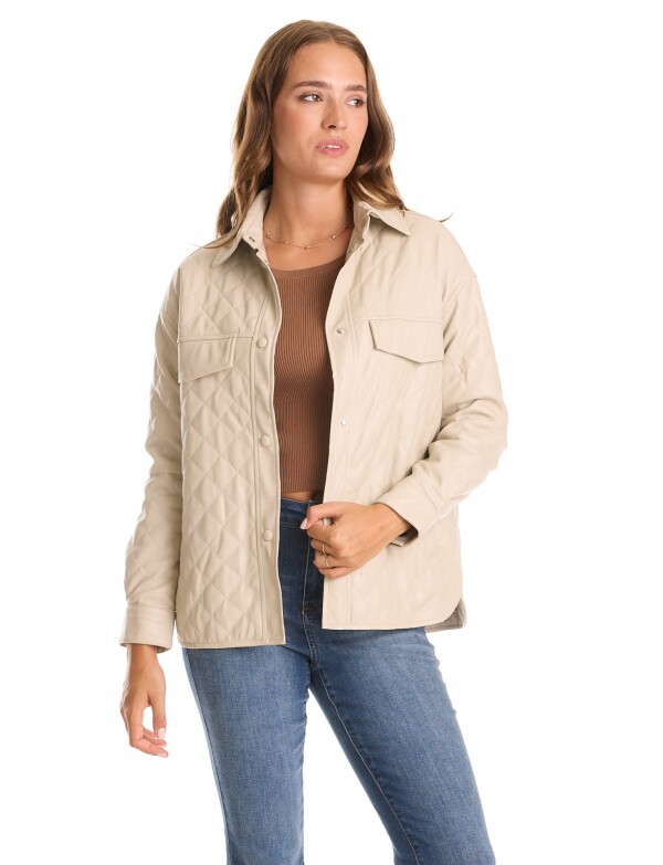 Chaqueta Eco Cuero BEIGE
