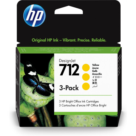 HP 3ED79A 712 3*PACK AMARILLO T210/230/250/630/650 UK 5922