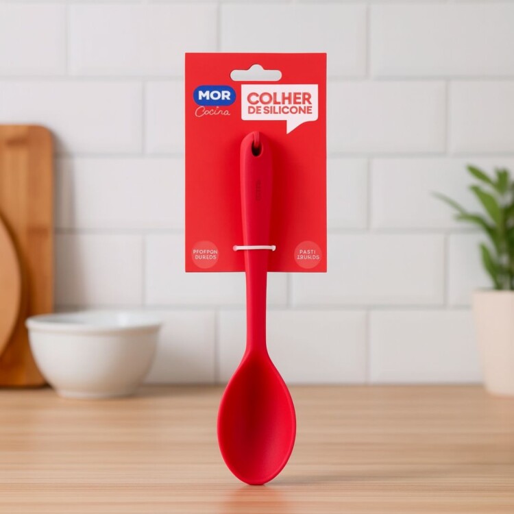 CUCHARA DE SILICONA MOR Rojo